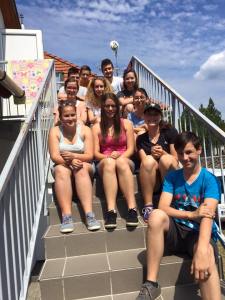 Tap class outside stairs