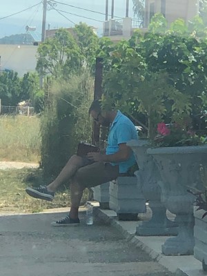 Man reading bible
